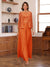 Lace Chiffon Square Neck 3/4 Sleeves 3 Pieces Pantsuits with Appliques & Jacket