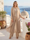 Chiffon Scoop Long Sleeves 3 Pieces Pantsuits with Appliques & Jacket
