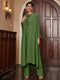 Chiffon Scoop Long Sleeves 3 Pieces Pantsuits with Appliques & Jacket