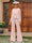 Chiffon Scoop Long Sleeves 3 Pieces Pantsuits with Ruffles & Jacket