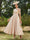 A-Line/Princess Scoop Half Sleeves Ankle-Length Long Evening Dresses with Appliques