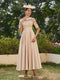 A-Line/Princess Scoop Half Sleeves Ankle-Length Long Evening Dresses with Appliques