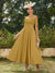 A-Line/Princess Scoop Half Sleeves Ankle-Length Long Evening Dresses with Appliques