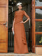 Sheath/Column Scoop Half Sleeves Long Evening Dresses with Appliques