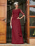 Sheath/Column Scoop Half Sleeves Long Evening Dresses with Appliques