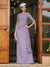 Sheath/Column Scoop Half Sleeves Long Evening Dresses with Appliques