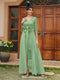 Sheath/Column V-Neck 3/4 Sleeves Lace Evening Dresses with Watteau Train & Bowknot