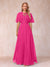 A-Line Chiffon Long Mother of the Bride Dresses with Jacket & Appliques