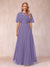 A-Line Chiffon Long Mother of the Bride Dresses with Jacket & Appliques