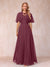 A-Line Chiffon Long Mother of the Bride Dresses with Jacket & Appliques