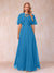 A-Line Chiffon Long Mother of the Bride Dresses with Jacket & Appliques