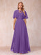A-Line Chiffon Long Mother of the Bride Dresses with Jacket & Appliques