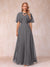 A-Line Chiffon Long Mother of the Bride Dresses with Jacket & Appliques