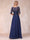A-Line/Princess Sheer Neck Half Sleeves Long Formal Evening Dresses with Beading & Sequins