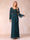 Sheath/Column V-Neck Long Sleeves Long Formal Evening Dresses with Sequins & Appliques