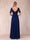 A-Line/Princess V-Neck Short Sleeves Long Formal Evening Dresses with Beading & Appliques