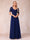 A-Line/Princess V-Neck Short Sleeves Long Formal Evening Dresses with Beading & Appliques