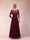 A-Line/Princess V-Neck 3/4 Sleeves Long Formal Evening Dresses with Beading