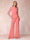 High Neck 3/4 Sleeves Formal Jumpsuits for Women with Ruffles