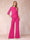 High Neck 3/4 Sleeves Formal Jumpsuits for Women with Ruffles