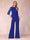High Neck 3/4 Sleeves Formal Jumpsuits for Women with Ruffles