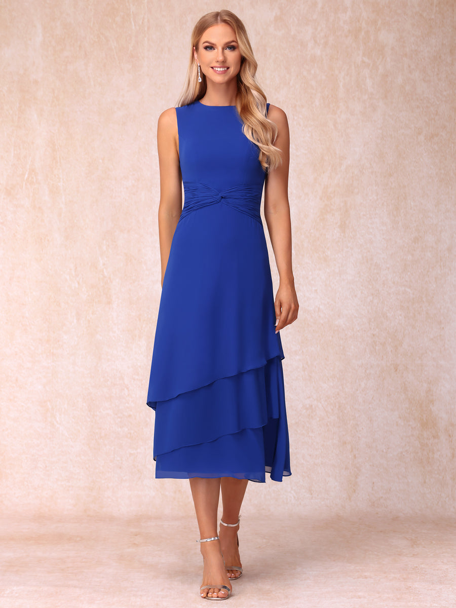 Sheath/Column Scoop Sleeveless Mother of the Bride Dresses with Ruched &amp; Jacket