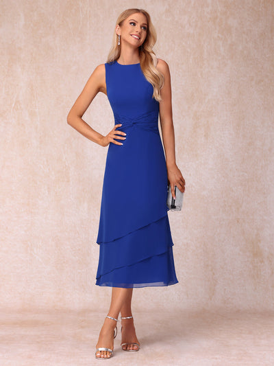 Sheath/Column Scoop Sleeveless Long Formal Evening Dresses with Ruched & Jacket