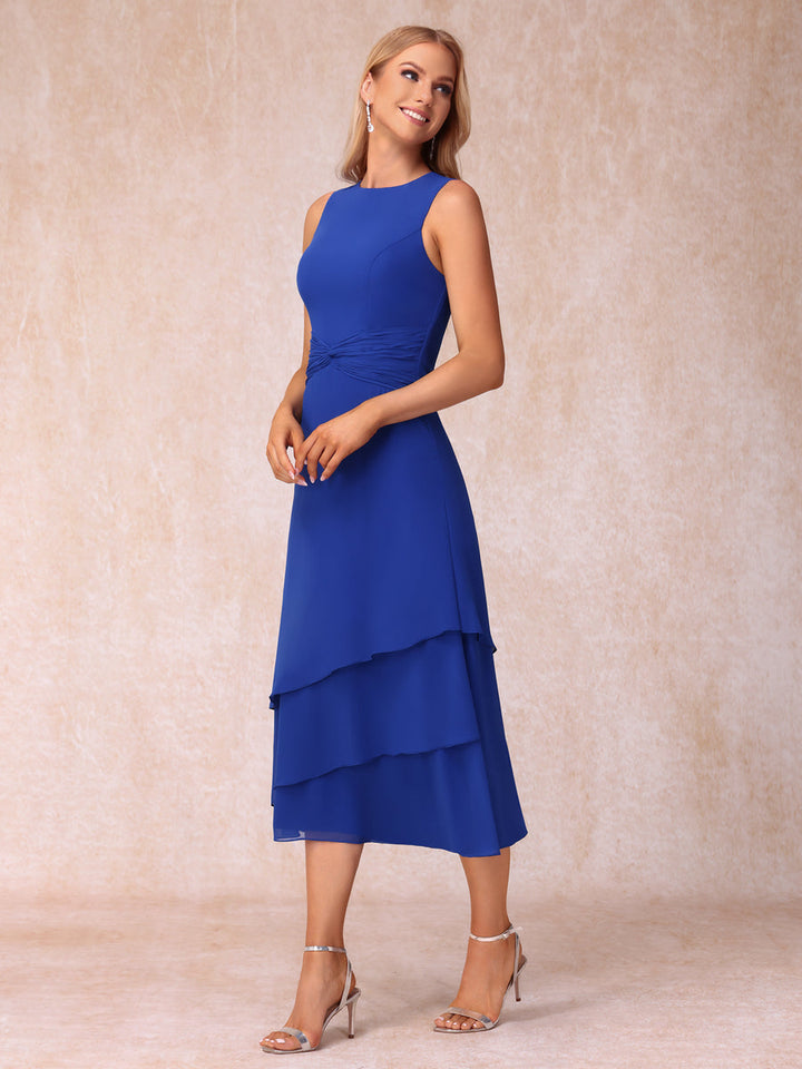 Sheath/Column Scoop Sleeveless Mother of the Bride Dresses with Ruched &amp; Jacket