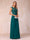 A-Line/Princess Sheer Neck Sleeveless Long Formal Evening Dresses with Beading & Appliques