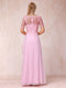 A-Line/Princess V-Neck Short Sleeves Long Formal Evening Dresses with Appliques