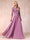 A-Line/Princess Sheer Neck 3/4 Sleeves Long Formal Evening Dresses with Sequins & Appliques