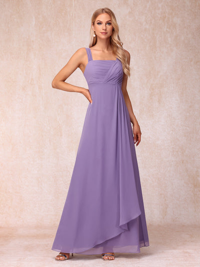 A-Line/Princess Sleeveless Long Formal Evening Dresses With Ruffles & Jacket