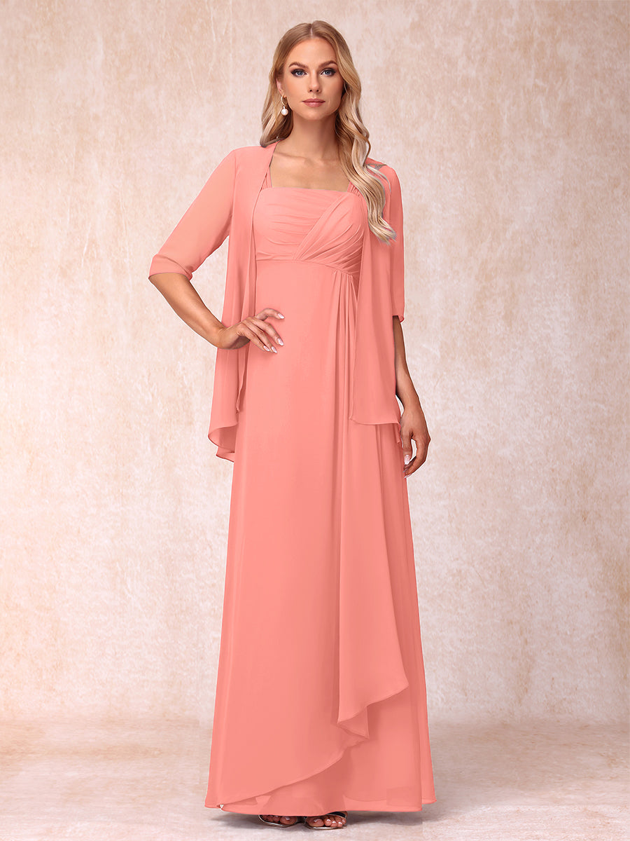 A-Line/Princess Sleeveless Mother of the Bride Dresses With Ruffles &amp; Jacket