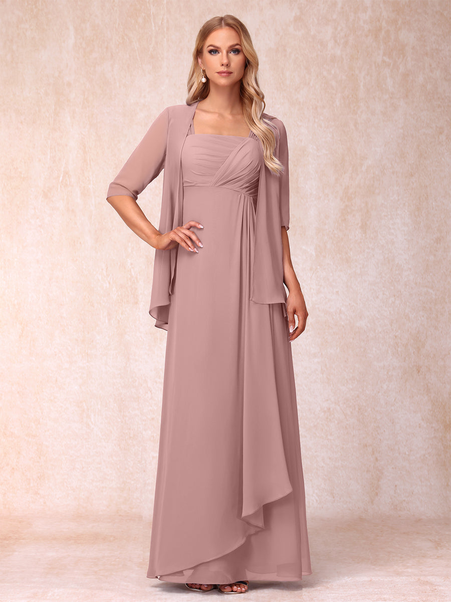A-Line/Princess Sleeveless Mother of the Bride Dresses With Ruffles &amp; Jacket