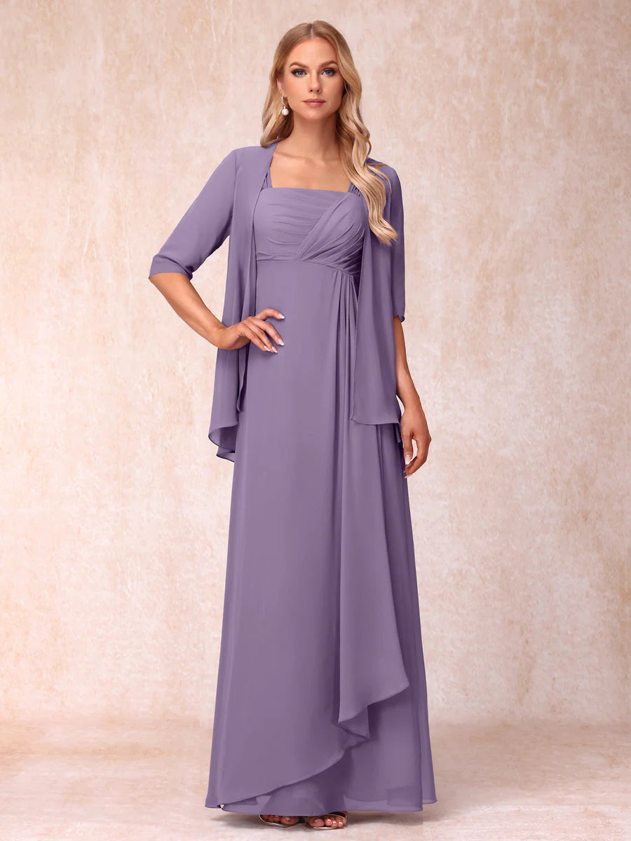 A-Line/Princess Sleeveless Mother of the Bride Dresses With Ruffles &amp; Jacket