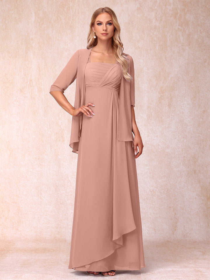 A-Line/Princess Sleeveless Mother of the Bride Dresses With Ruffles &amp; Jacket