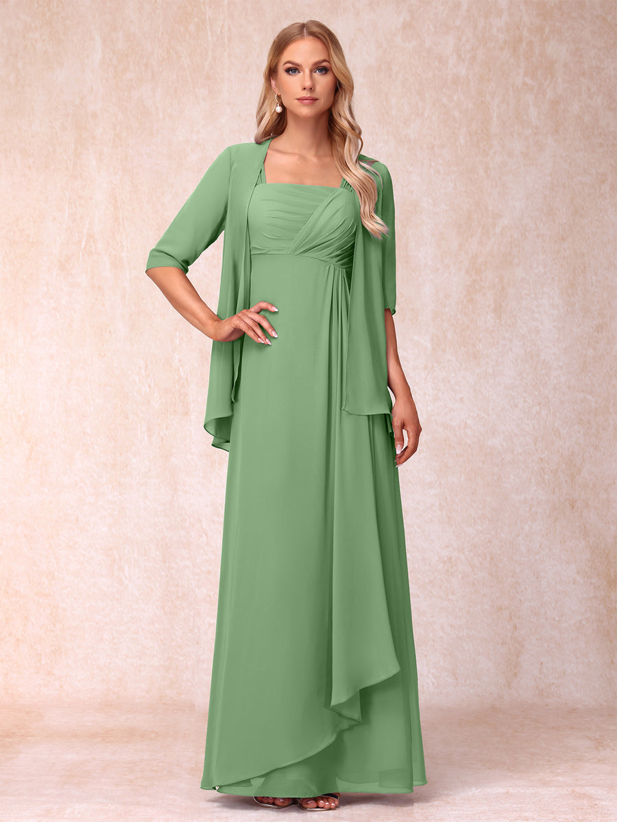A-Line/Princess Sleeveless Mother of the Bride Dresses With Ruffles &amp; Jacket