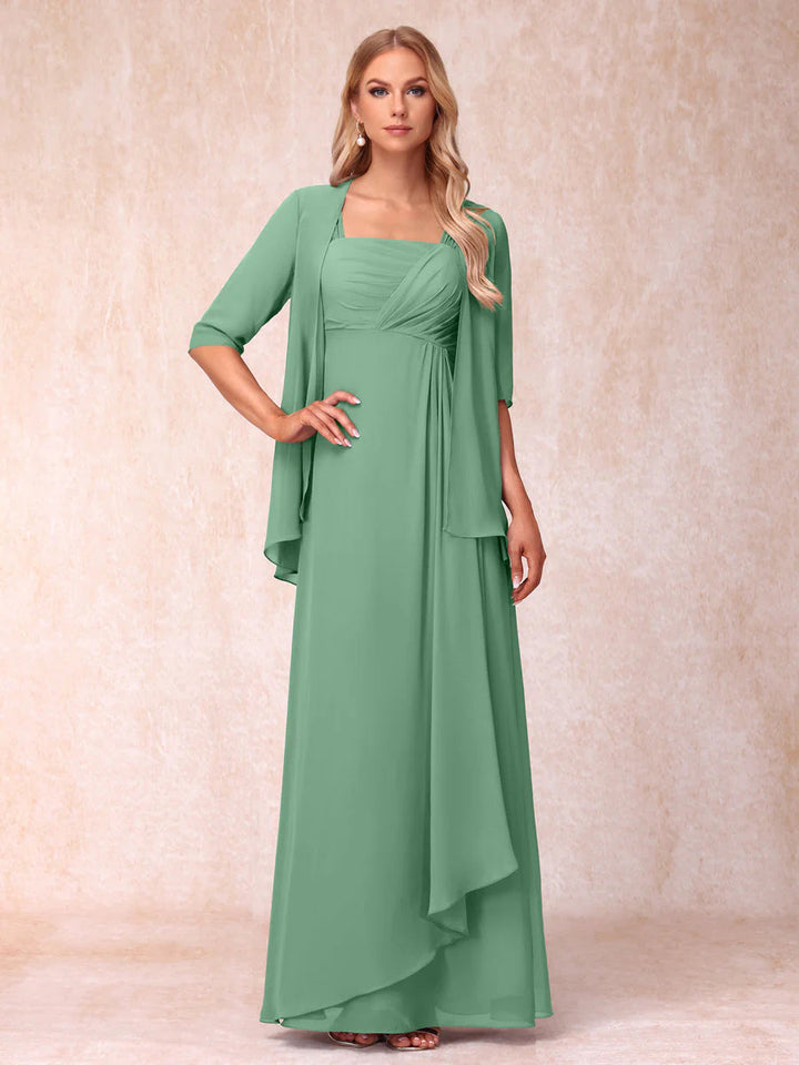 A-Line/Princess Sleeveless Mother of the Bride Dresses With Ruffles &amp; Jacket