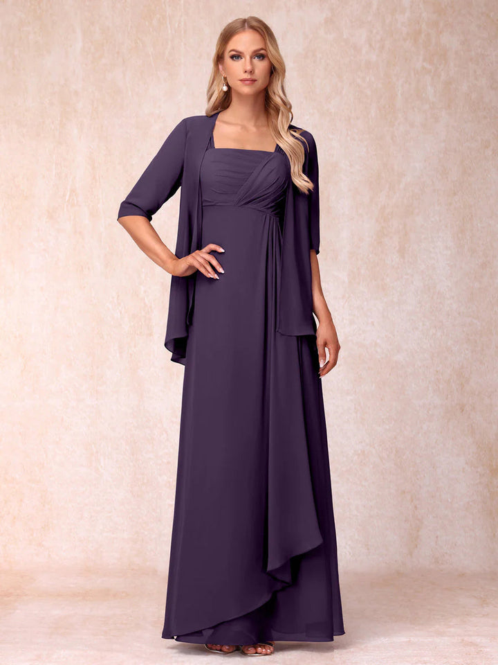 A-Line/Princess Sleeveless Mother of the Bride Dresses With Ruffles &amp; Jacket