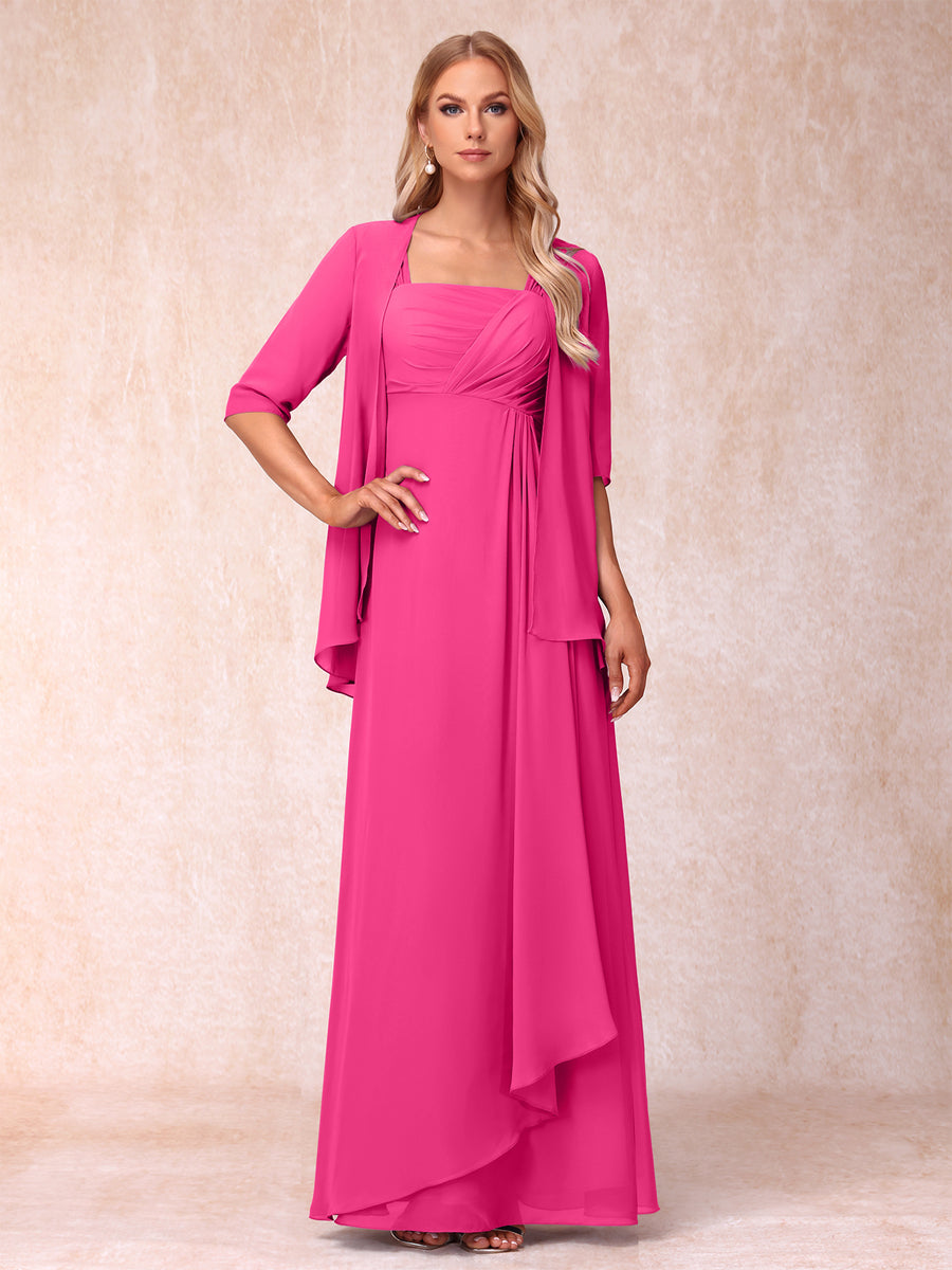 A-Line/Princess Sleeveless Mother of the Bride Dresses With Ruffles &amp; Jacket