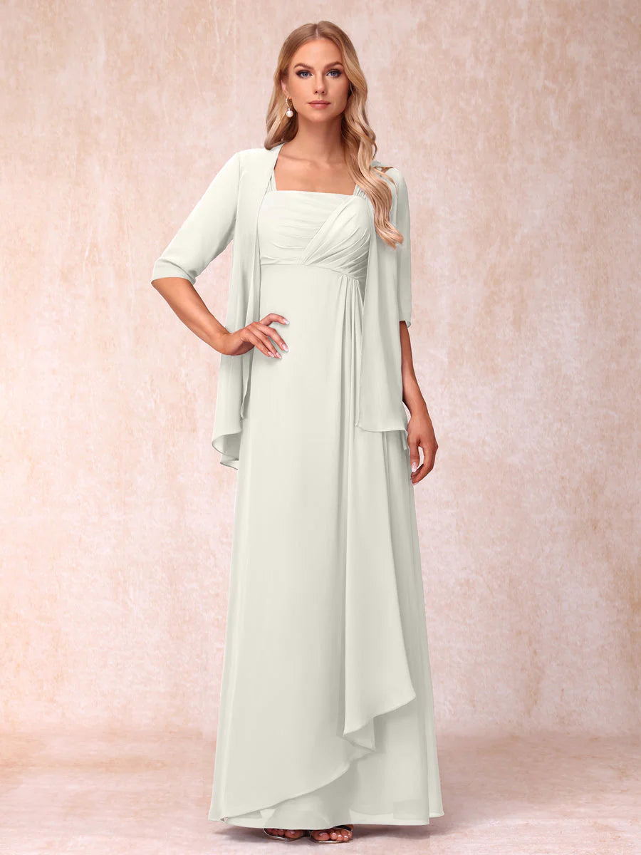 A-Line/Princess Sleeveless Mother of the Bride Dresses With Ruffles &amp; Jacket