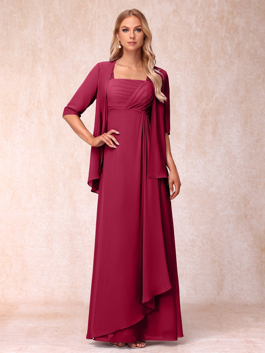 A-Line/Princess Sleeveless Mother of the Bride Dresses With Ruffles &amp; Jacket