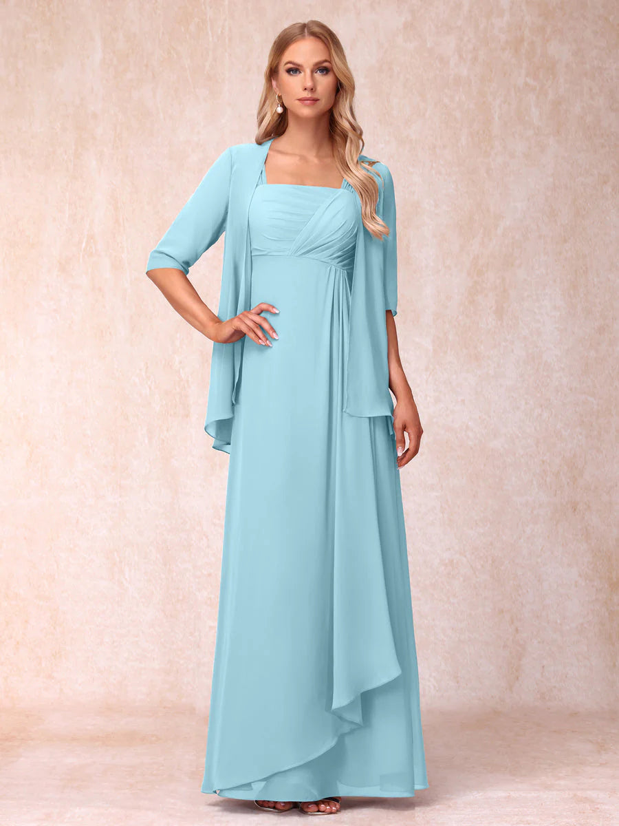 A-Line/Princess Sleeveless Mother of the Bride Dresses With Ruffles &amp; Jacket