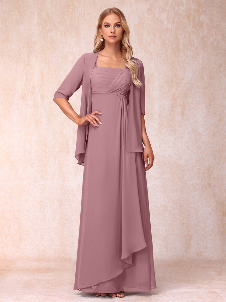 A-Line/Princess Sleeveless Mother of the Bride Dresses With Ruffles &amp; Jacket