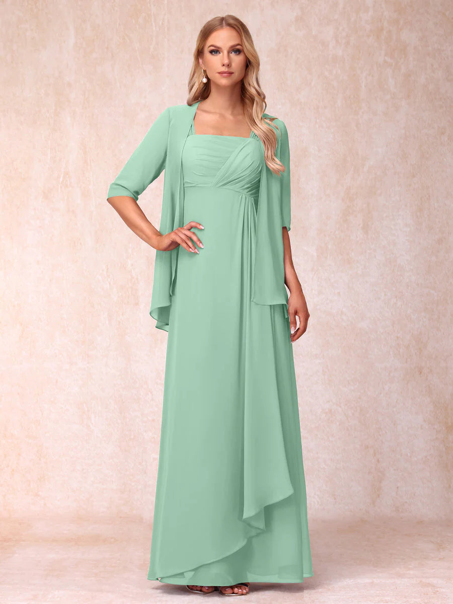 A-Line/Princess Sleeveless Mother of the Bride Dresses With Ruffles &amp; Jacket