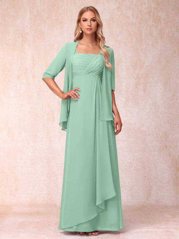A-Line/Princess Sleeveless Mother of the Bride Dresses With Ruffles &amp; Jacket