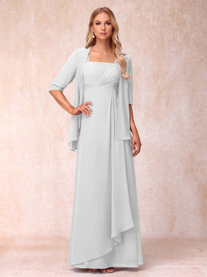 A-Line/Princess Sleeveless Mother of the Bride Dresses With Ruffles & Jacket