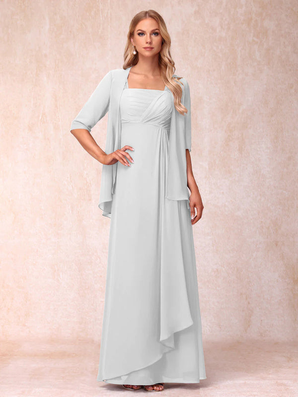 A-Line/Princess Sleeveless Mother of the Bride Dresses With Ruffles & Jacket