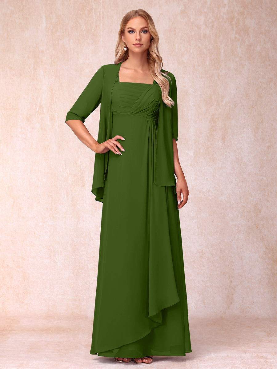 A-Line/Princess Sleeveless Mother of the Bride Dresses With Ruffles &amp; Jacket