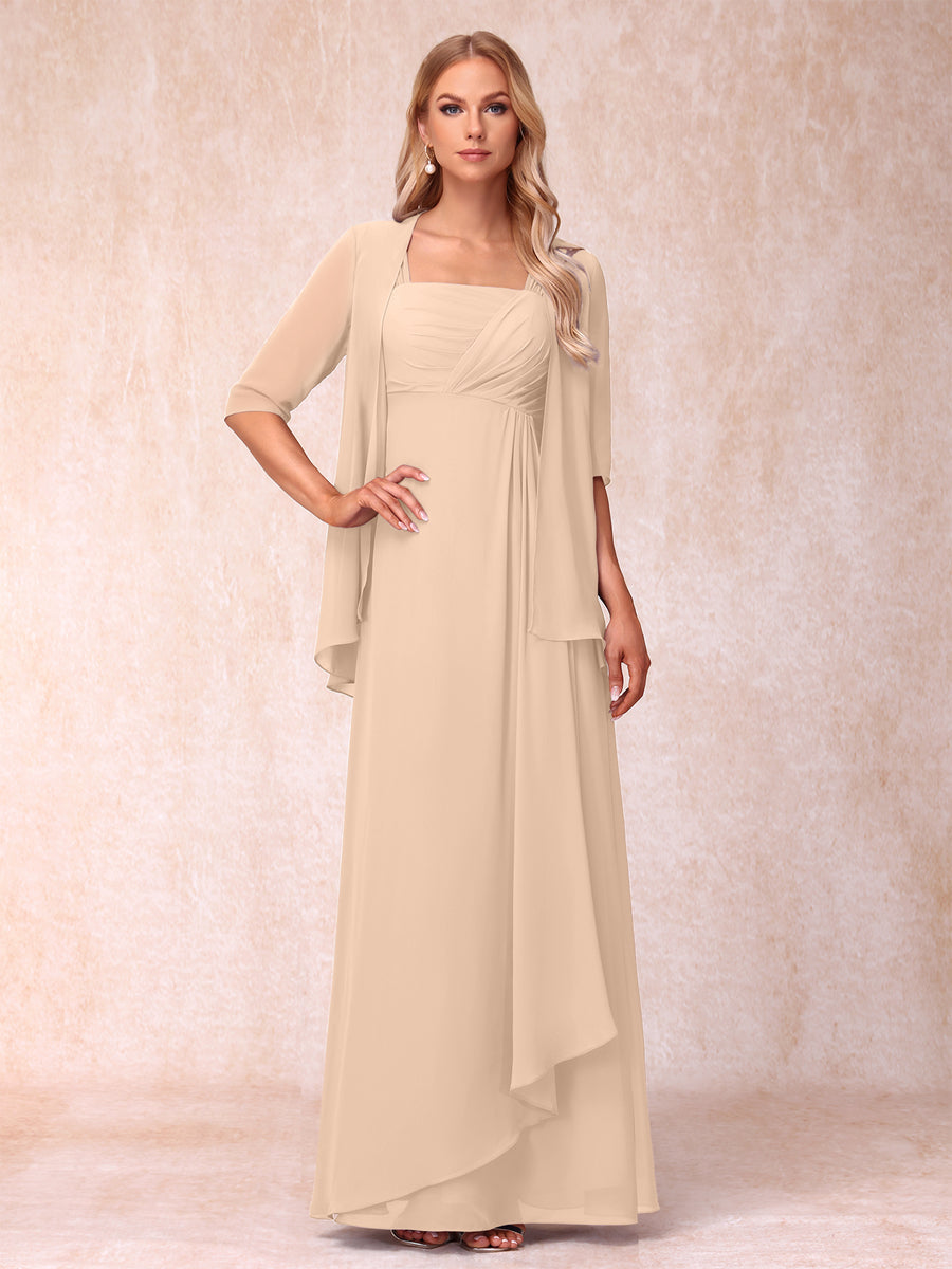 A-Line/Princess Sleeveless Mother of the Bride Dresses With Ruffles &amp; Jacket